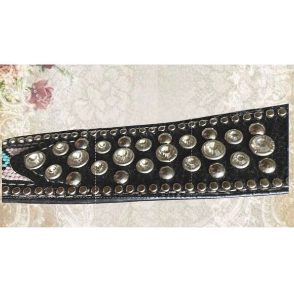 Montana West Womens 36  Western Belt & Buckle Studded Leather w/ Rhinestones main image 7